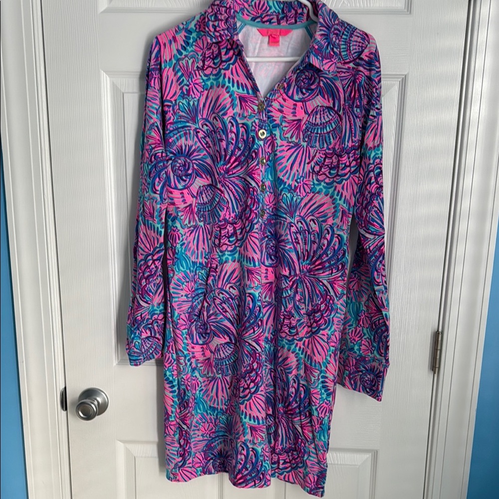 Lilly Pulitzer Pink and Blue Patterned Dress
